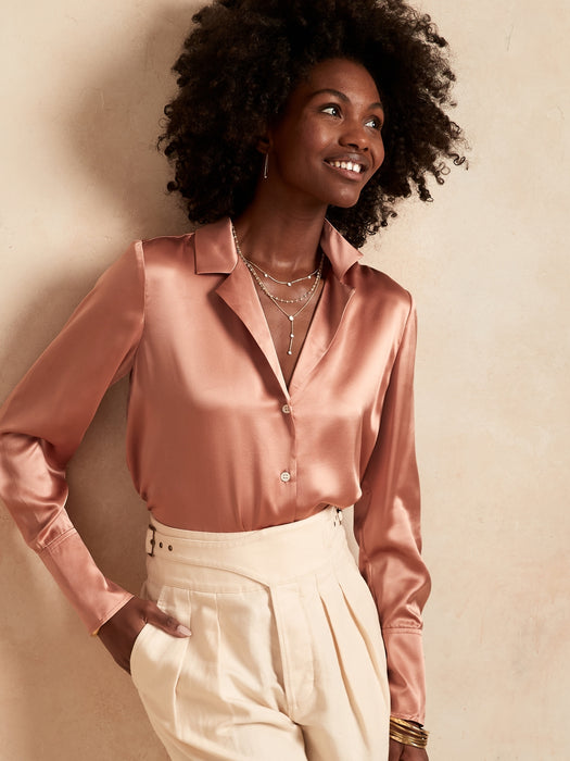 Silk Resort Shirt - BLUSH