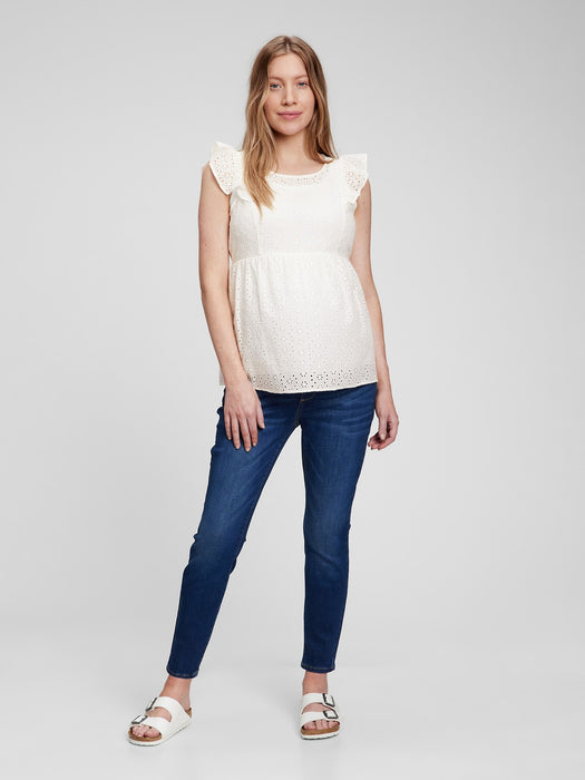 Maternity Eyelet Lace Top