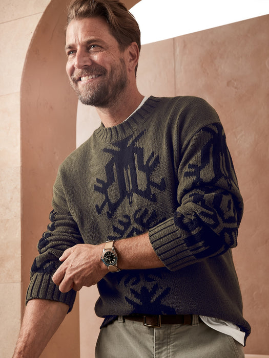 BR ARCHIVES Intarsia Sweater - Earthen Green
