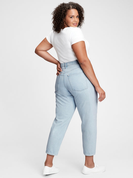 High Rise Barrel Jeans with Washwell