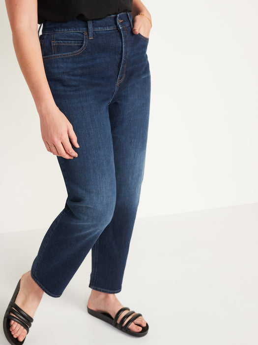 Extra High-Waisted Button-Fly Sky-Hi Straight Jeans for Women
