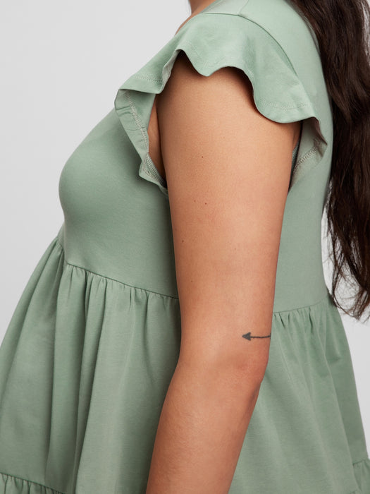 Maternity Wrap-Front Nursing Shirt - green