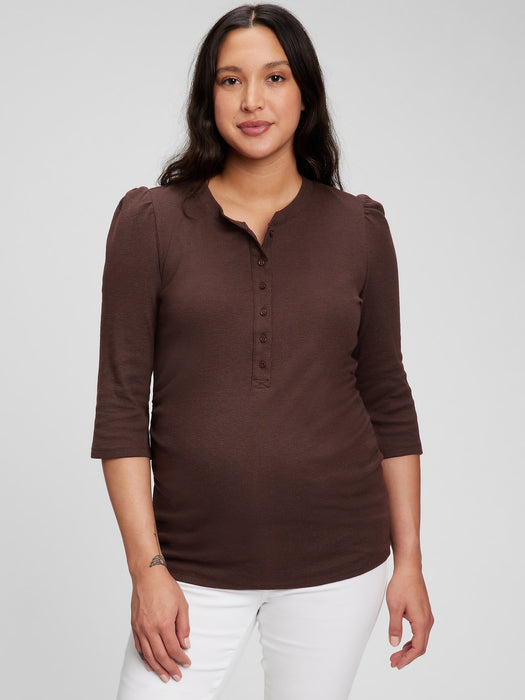 Maternity Rib Henley T-Shirt