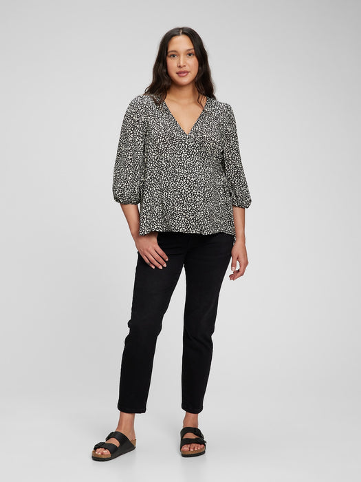 Maternity Wrap-Front Nursing Shirt