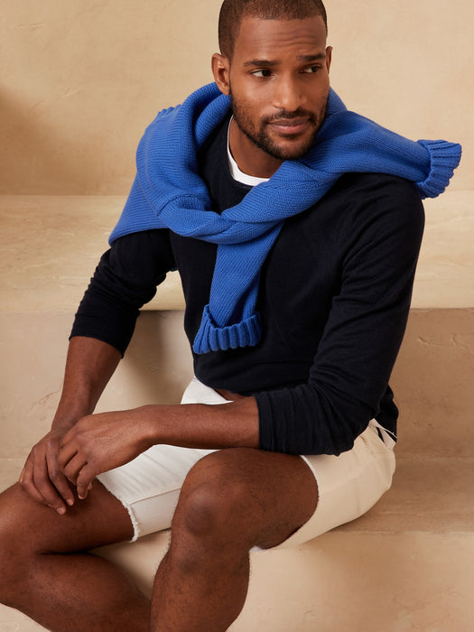 Livorno Silk-Linen Sweater - Navy