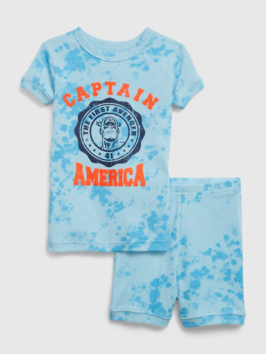 babyGap &#124 Marvel 100% Organic Cotton Captain America PJ Shorts Set - dockside blue