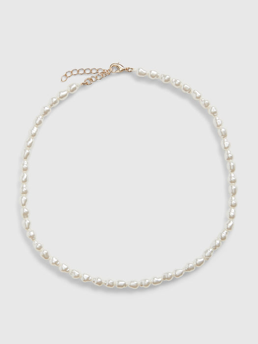 Pearly Bead Necklace - white pearl