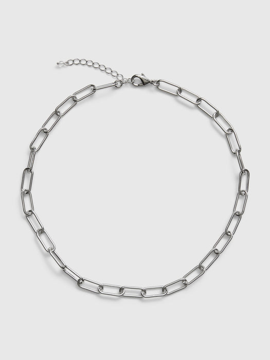 Chunky Chain Link Necklace - silver