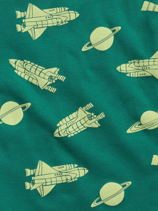 babyGap 100% Organic Cotton Space PJ Set - jade stone green