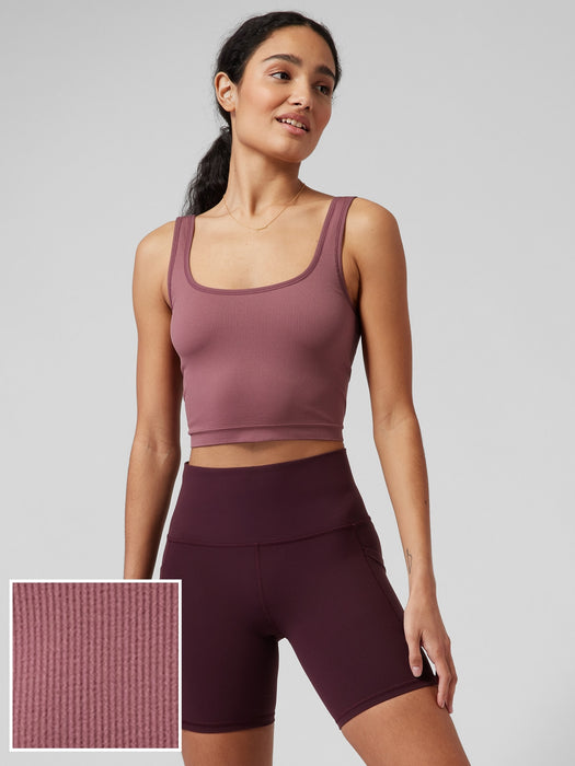 Aurora Seamless Scoop Crop Tank - Tawny Rose