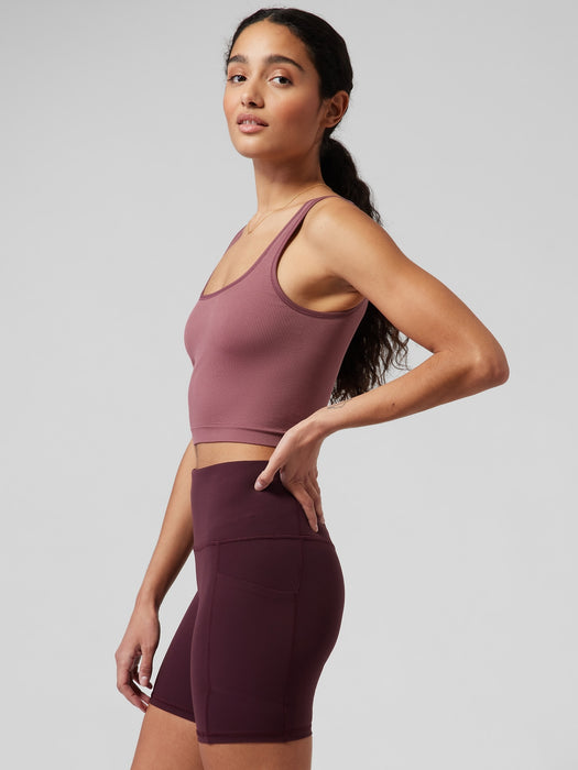 Aurora Seamless Scoop Crop Tank - Tawny Rose