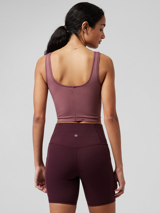 Aurora Seamless Scoop Crop Tank - Tawny Rose