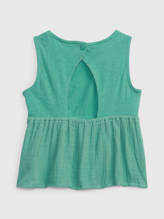 Toddler Crinkle Gauze Peplum Top