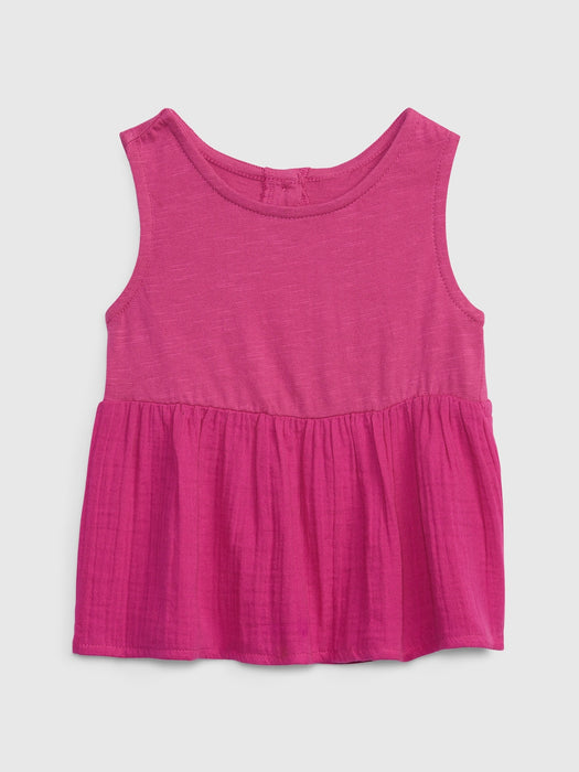 Toddler Crinkle Gauze Peplum Top