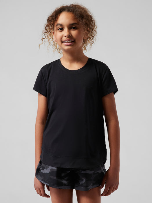 Athleta Girl On the Move Mesh Tee - Black