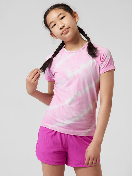 Athleta Girl Power Up Tie Dye Tee - Quartz Pink