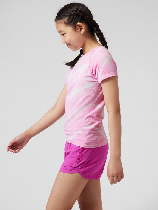 Athleta Girl Power Up Tie Dye Tee - Quartz Pink