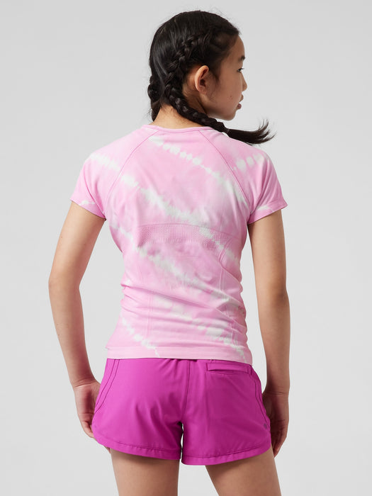 Athleta Girl Power Up Tie Dye Tee - Quartz Pink