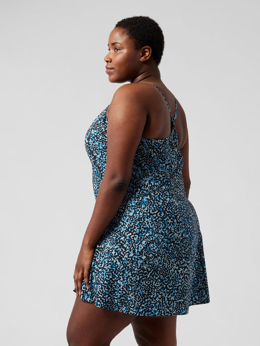 Infinity Printed Dress - Clouded Leopard Blue