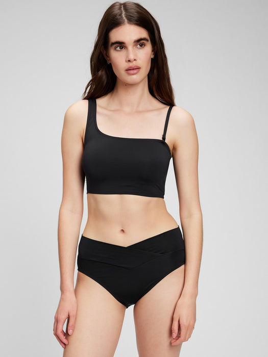 Recycled One Shoulder  Bikini Top - black