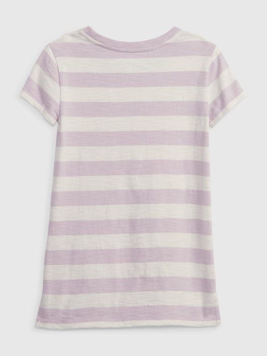 Toddler Pocket T-Shirt Dress - lavender purple stripe