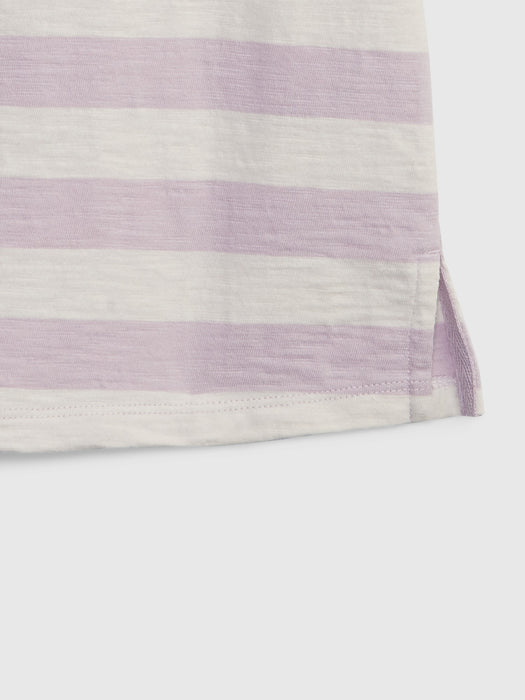 Toddler Pocket T-Shirt Dress - lavender purple stripe