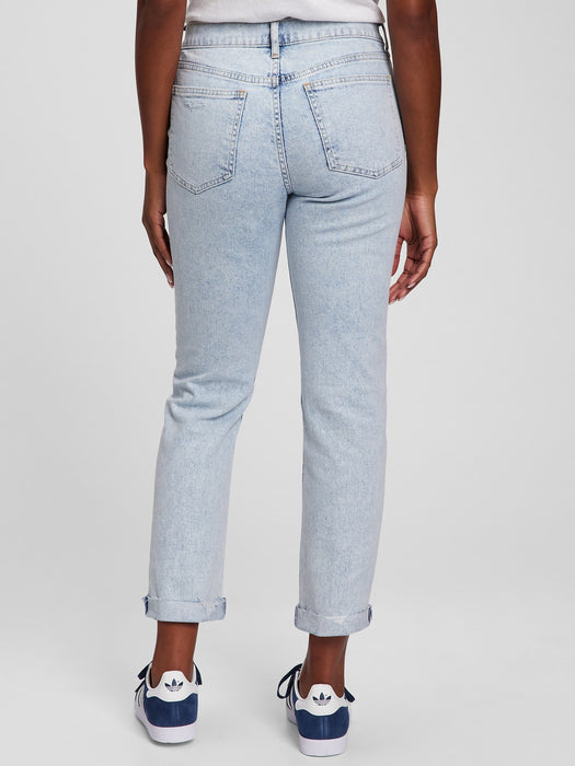 Mid Rise Girlfriend Jeans with Washwell