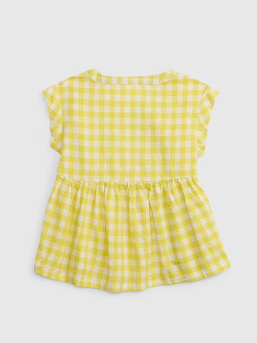 Toddler Linen-Cotton Peplum Top