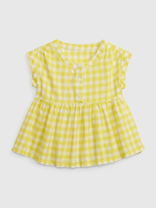 Toddler Linen-Cotton Peplum Top