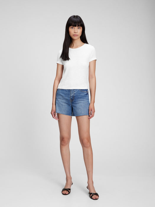 Rib Cap Sleeve T-Shirt