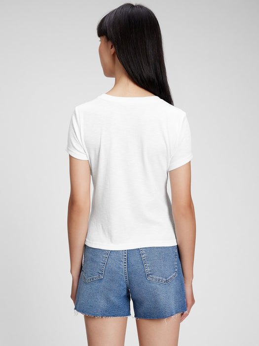 Rib Cap Sleeve T-Shirt