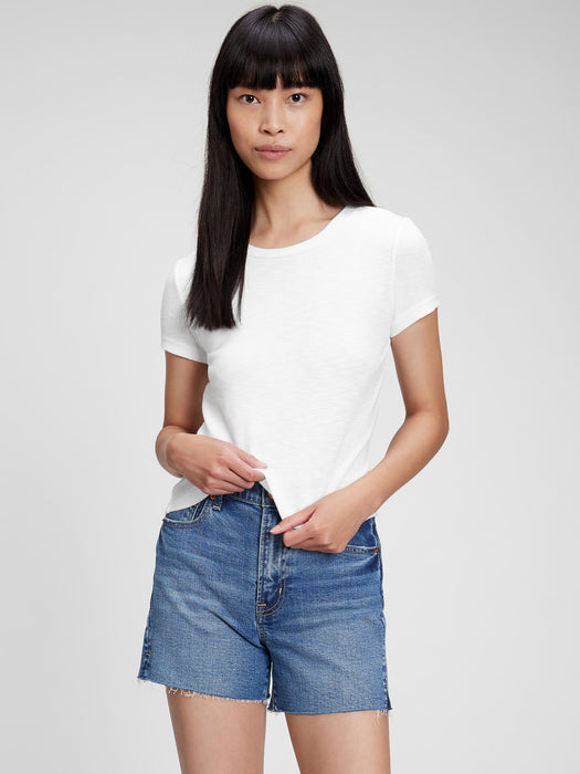 Rib Cap Sleeve T-Shirt