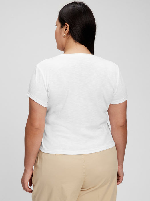 Rib Cap Sleeve T-Shirt