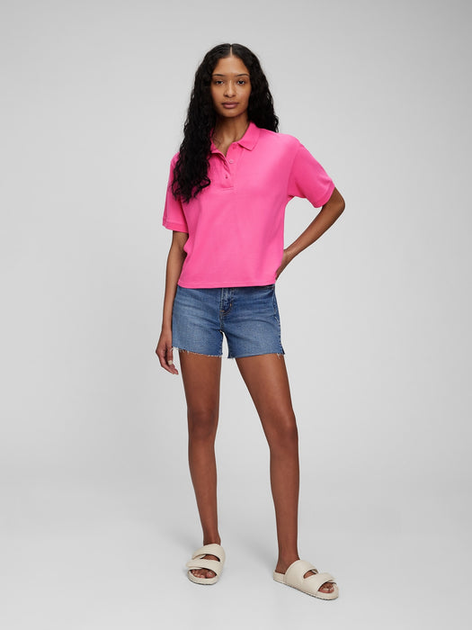 Cropped Pique Polo