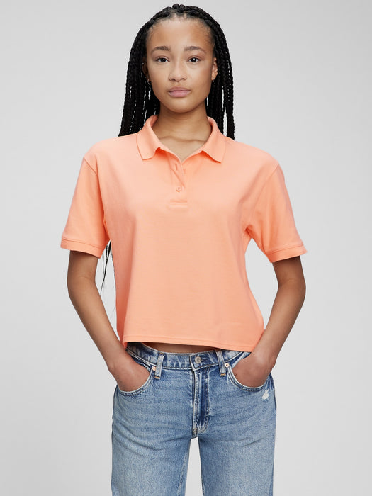 Cropped Pique Polo