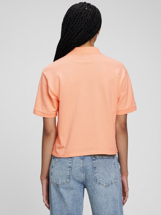 Cropped Pique Polo