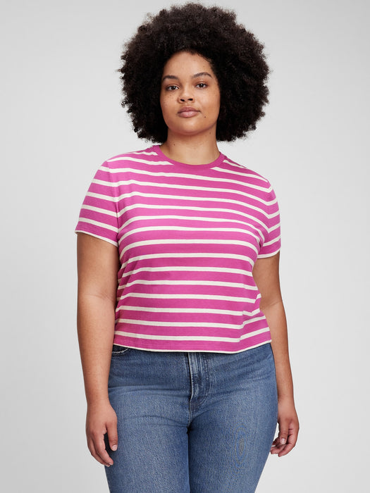 Shrunken T-Shirt - purple stripe