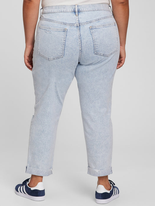 Mid Rise Girlfriend Jeans with Washwell