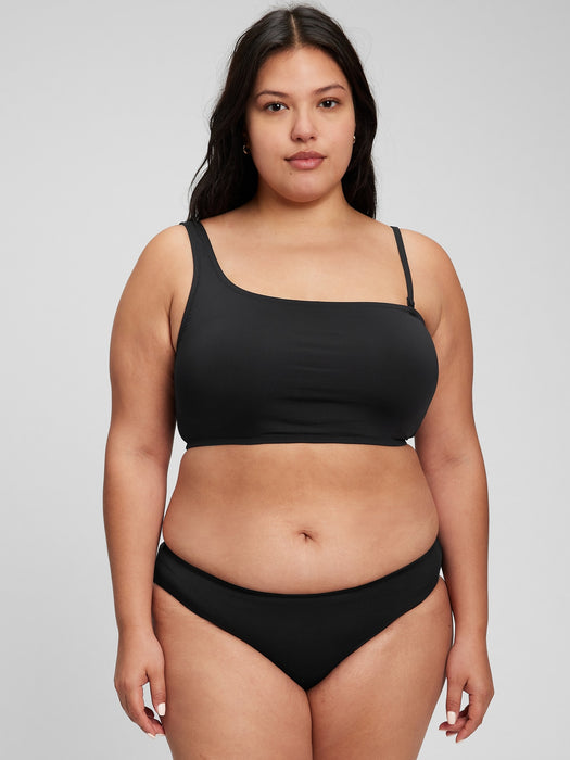 Recycled One Shoulder  Bikini Top - black
