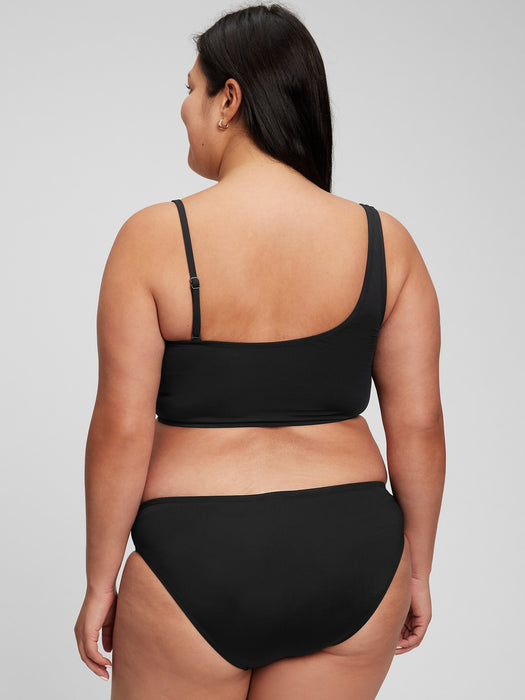 Recycled One Shoulder  Bikini Top - black