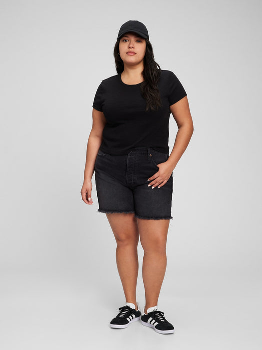 Rib Cap Sleeve T-Shirt