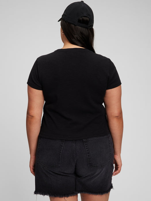 Rib Cap Sleeve T-Shirt