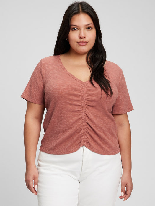 Ruched Cropped T-Shirt