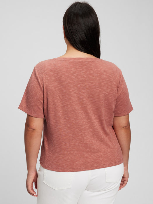 Ruched Cropped T-Shirt