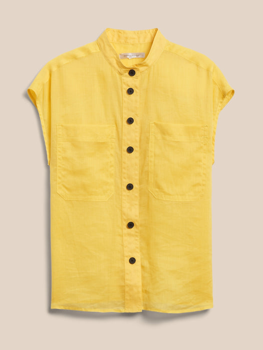 Ramie Utility Shirt - Yellow Umbrella
