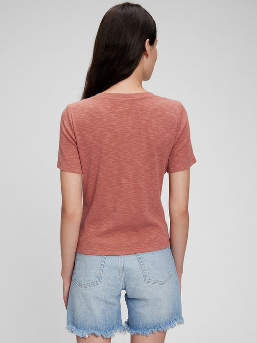 Ruched Cropped T-Shirt