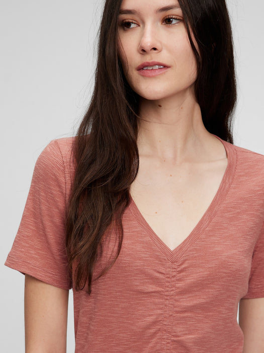 Ruched Cropped T-Shirt