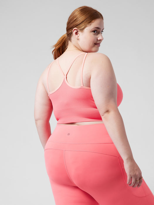 Aurora Seamless High Neck Crop Tank - Coral Petal