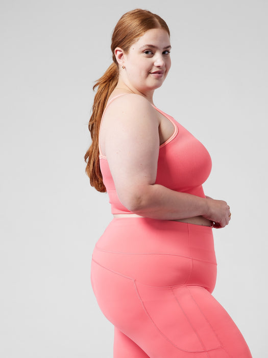 Aurora Seamless High Neck Crop Tank - Coral Petal