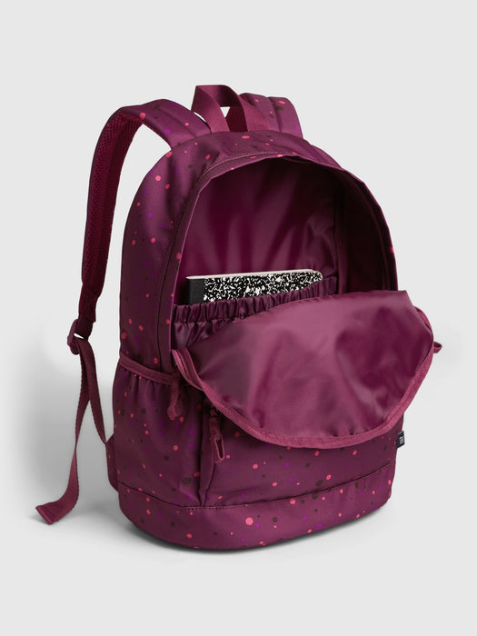 Kids Recycled Polka Dot Senior Backpack - multi polka dot